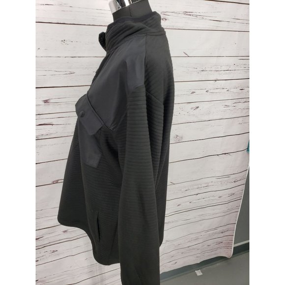 Nomad by Craft Flow Men's Black Pullover Jacket Fleece 1/4 Snap Up Sweater Large - Picture 10 of 13